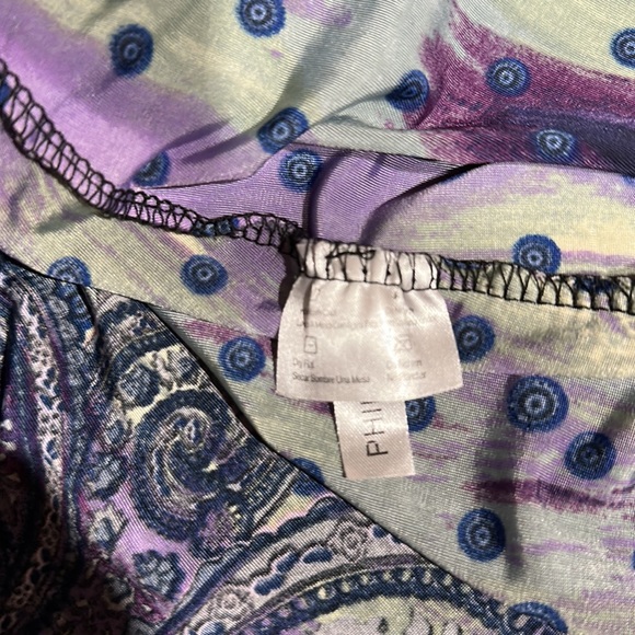 No Brand Tag V Neck Purple and Green Floral Sleeveless Midi Dress - Picture 9 of 10